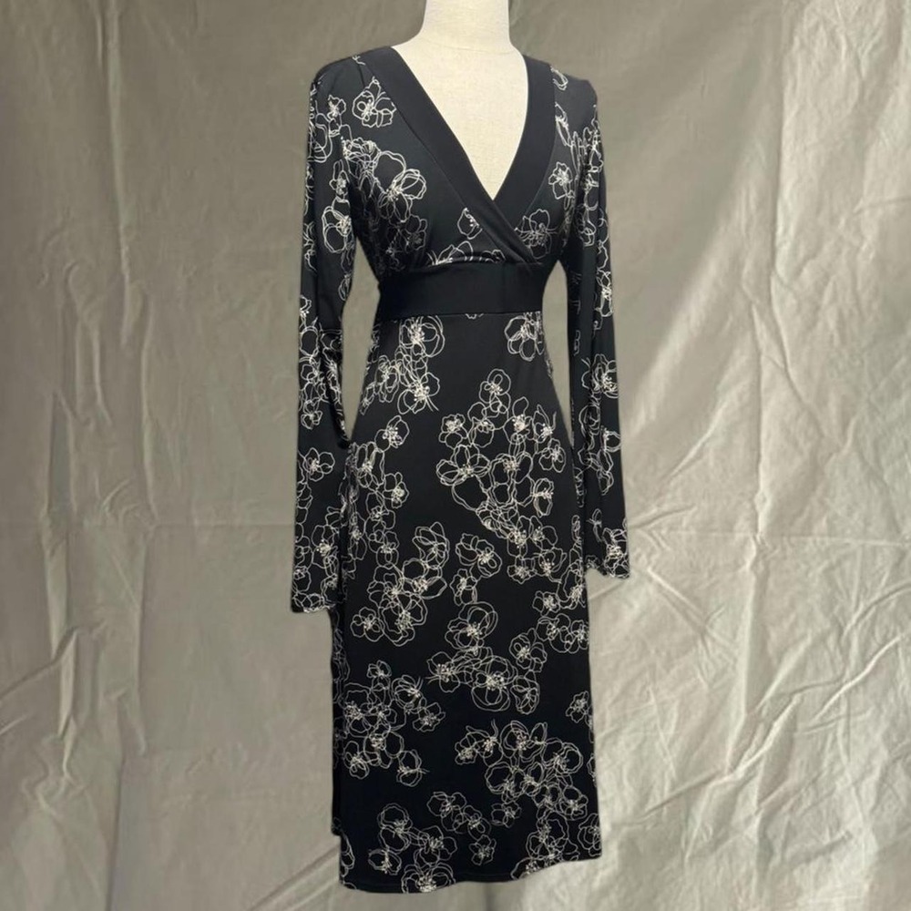 Y2K Black Floral Tie Waist Maxi Dress